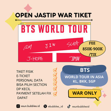 OPEN JASTIP BTS 2026 WORLD TOUR IN ASIA (BANGKOK, KUALA LUMPUR, SINGAPORE, KAOHSIUNG)